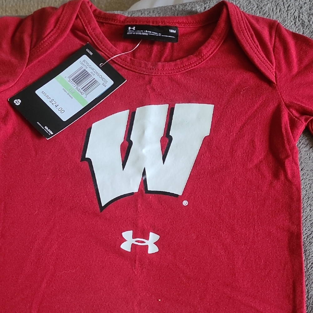 Under Armour Red Onesie with White Logo
